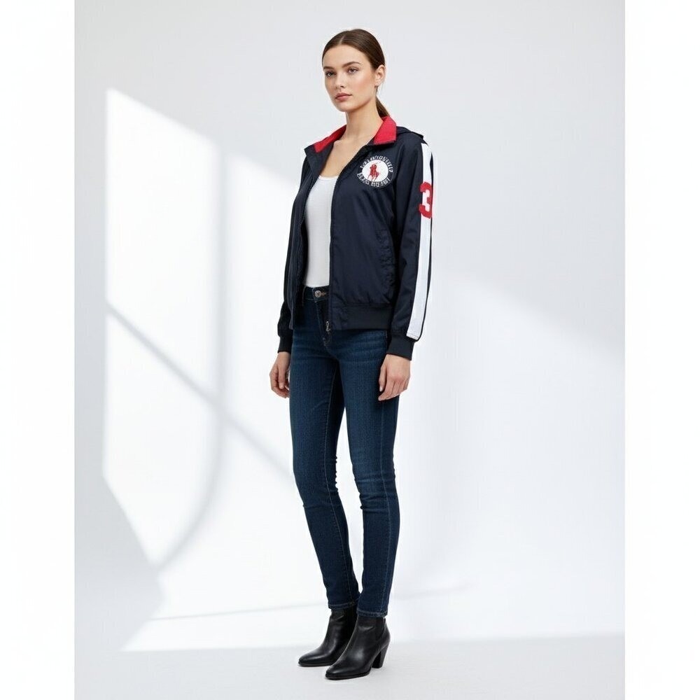 Polo by Ralph Lauren Vintage Championship Lightweight Hooded Jacket Blue Women L